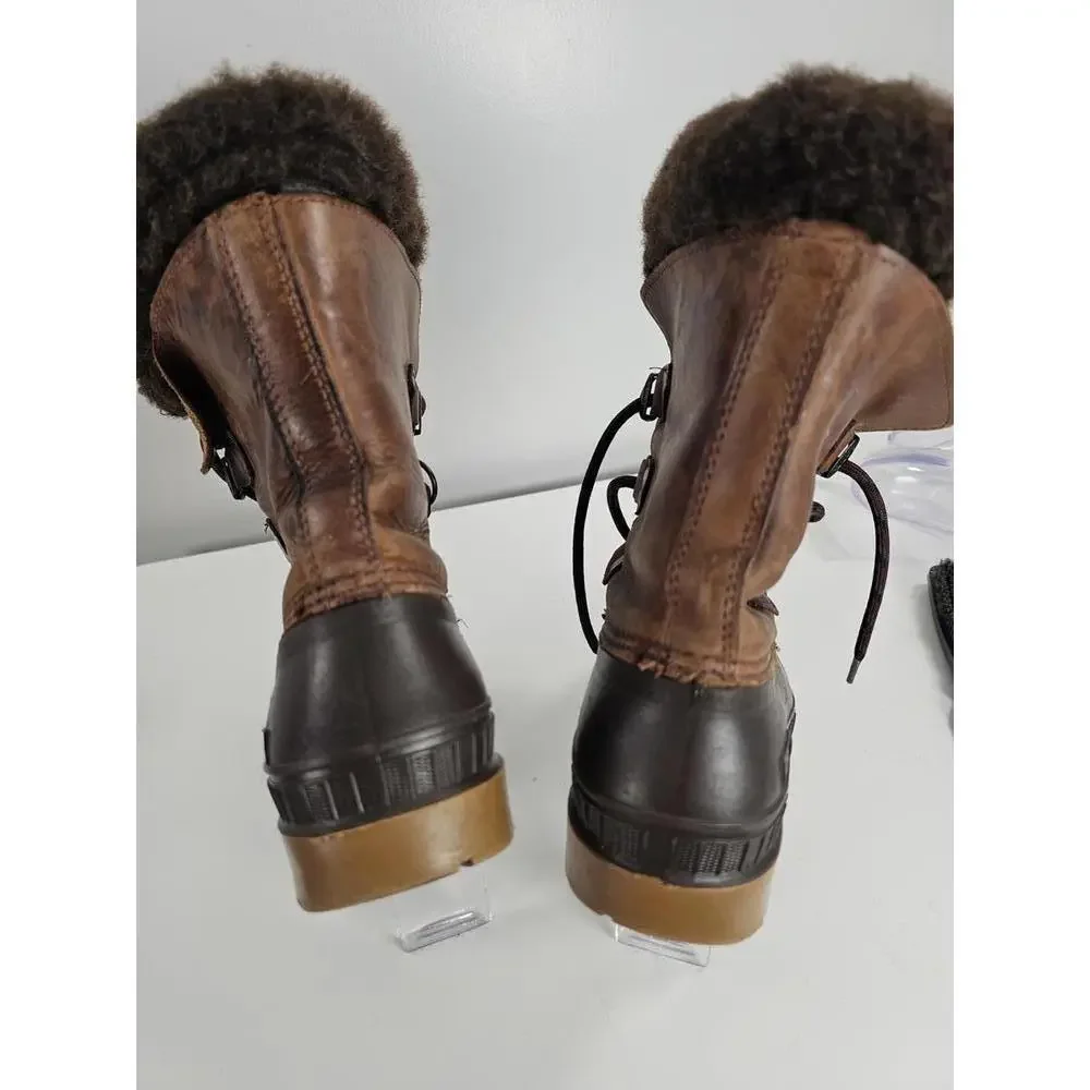 Sorel Winter Waterproof Leather and Rubber Boots with Fleece Lining